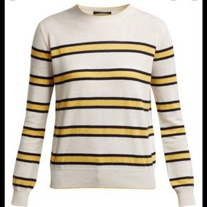 Weekend By Max Mara Wool Striped Yellow and Cream Jumper Caladio